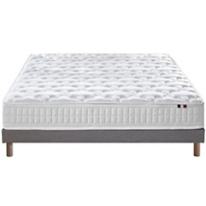 Ensemble Matelas Ressorts 5 Zones Etoile + Sommier 140x190 Sommier Gris Chine