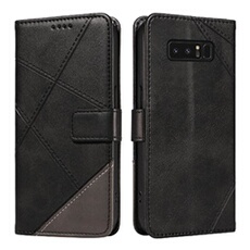 Coque pour Samsung Galaxy Note 8 Premium antichoc magnétique en cuir avec emplacements pour cartes et dragonne amovible Compatible avec Samsung