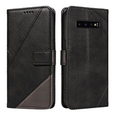 Coque pour Samsung Galaxy S10 Premium antichoc magnétique en cuir avec emplacements pour cartes et dragonne amovible Compatible avec Samsung Galaxy