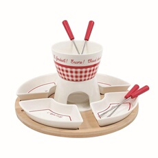 Set apéritif ou dessert Amatable 39-2K-0 2 pièces Multicolore - Plateau avec bol et socle pour fondue apéro