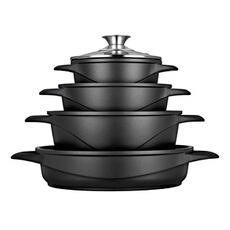 Sauteuse 28 cm + couvercle en verre noir - Baumalu | Leroy Merlin Sauteuse 28 cm + couvercle en verre noir - Baumalu | Leroy Merlin