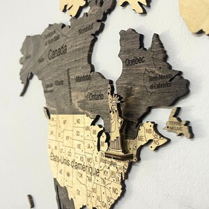 Carte du monde en bois 3D Ambrée M (100*70 cm) Creatifwood - Décoration Murale - Maison Carte du monde en bois 3D Ambrée M (100*70 cm) Creatifwood - Décoration Murale - Maison