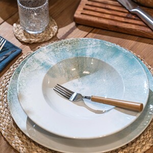 Table Passion - Assiettes à Pâtes Akaris 27 Cm Beige Moucheté (lot De 6)