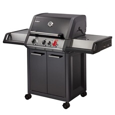 Barbecue Monroe Black Pro 3K Turbo - - 3 brûleurs dont 1 Turbo Zone - 1 brûleur latéral
