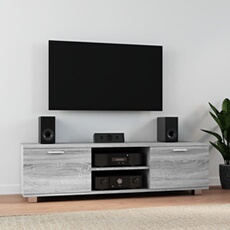 VIDAXL - Meuble TV - Sonoma - Gris - 140x40,5x35 cm
