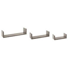 - Lot de 3 Etagères Murales "Bord" 42cm Chêne Gris