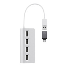 T'nB - Concentrateur (hub) - USB-A, en aluminium - 4 x USB 2.0 - de bureau