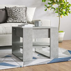 vidaXL - Table basse - Bois d'ingénierie - Gris - 55,5x55x45 cm