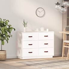 VIDAXL - Buffet - Bois massif de pin - Blanc - 100x40x75 cm