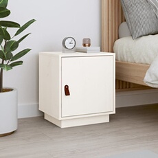 VIDAXL - Table de chevet - Pin massif - Blanc - 40x34x45 cm