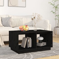 VIDAXL - Table basse - Bois massif - Noir - 80x50x40 cm