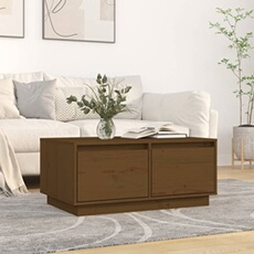 VIDAXL - Table basse - Bois de pin massif - Marron miel - 80x50x35 cm