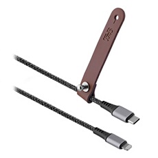 TNB PREMIUM - Câble USB-C/Lightning 1.5m nylon RPET connecteur métal - noir