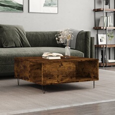 VIDAXL - Table basse - Chêne fumé - 80x80x36,5 cm