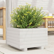 VIDAXL - Jardinière - Bois de Pin Massif - 40x40x26,5 cm - Blanc