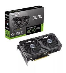 Carte Graphique Dual -RTX4070S-O12G-EVO NVIDIA GeForce RTX 4070 SUPER 12 Go GDDR6X