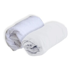 DOMIVA Drap housse + Alese Uni - 100% Coton - Traità Sanitized - Blanc - 60 x 120 cm