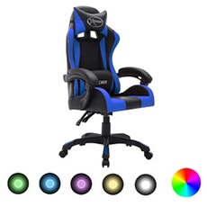 VIDAXL - Fauteuil de jeux vidéo - Extra Grand - Bleu et noir