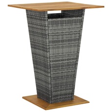 vidaXL - Table de bar - Bois d'acacia - Gris - 80x80x110 cm