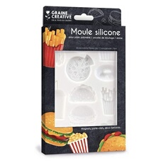 Moule en silicone pour pâte polymère - Junk Food - 20 x 13 cm