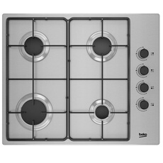 HIGG 64123 SX - Table de cuisson au gaz - 4 plaques de cuisson - Niche - largeur : 56 cm - profondeur : 49 cm - inox