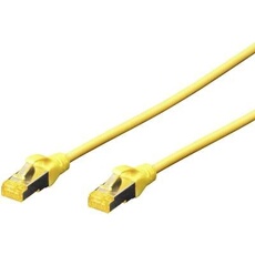 RJ45 Câble réseau, câble patch CAT 6a S/FTP 0.50 m jaune sans halogène, torsadé par paire, avec cliquet dencastrement, ignifuge