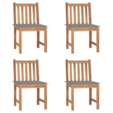 VIDAXL - Chaises de jardin - Lot de 4 - Bois de teck massif
