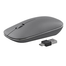 T'nB iClick TRIPLE CONNECT - Souris - optique - 3 boutons - sans fil - Bluetooth - récepteur sans fil USB - gris foncé
