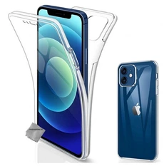 Coque et étui téléphone mobile Htdmobiles Coque pour Apple iPhone 13 / iPhone 14 - housse etui silicone gel fine 360 integrale (avant et arriere) + verre trempe - TRANSPARENT -
