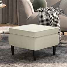 VIDAXL - Tabouret de bar - Crème - Velours
