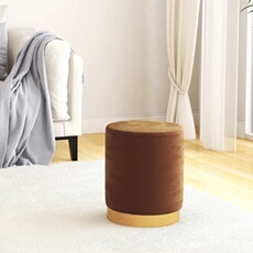 vidaXL - Tabouret de rangement rond - Velours - Marron