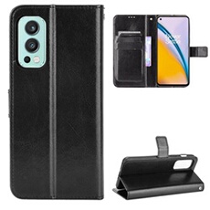 Housse pour OnePlus Nord 2 5G - etui coque pochette portefeuille + verre trempe - NOIR -