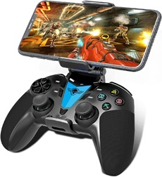 Manette Telephone Android Bluetooth avec Bouton Programmable + Support Smartphone Inclus - Compatible Iphone, Apple TV, iOS, Android, PS4, PS3 et PC