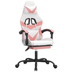 Vidaxl Blanc/Rose Chaise De Jeu Avec Repose-Pied Et Similicuir