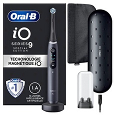 Oral-b io 9 edition spéciale - avec etui de voyage, et pochette - noire - brosse à dents électrique