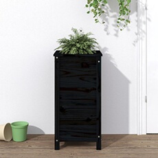 VIDAXL - Jardinière - Bois massif de pin - 40x40x78 cm - Noir