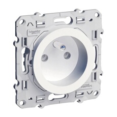 Odace prise de courant 2p+t blanc, à vis, 4 connexions rapides par pôle - - blanc