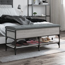 Vidaxl Gris Banc À Chaussures Sonoma 102X42x45 Cm Bois D'ingénierie835200