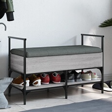 Vidaxl Gris Banc À Chaussures Sonoma 85,5X42x57,5 Cm Bois D'ingénierie835232