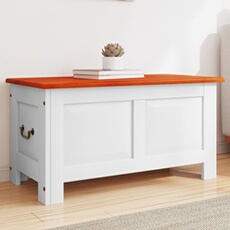 VIDAXL - Coffre de rangement de jardin - Bois d'acacia - Marron et blanc