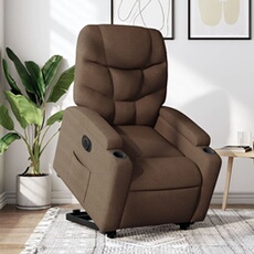 vidaXL - Fauteuil de relaxation électrique - Inclinable - Tissu - Marron