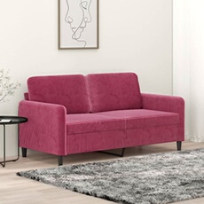 VIDAXL - Canapé 2 places - Velours - Rouge - 140 cm