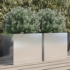 VIDAXL - Jardinières - Acier Inoxydable - Argent - 42x40x39 cm - Lot de 2