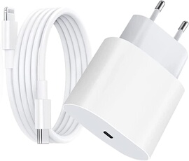 Chargeur Blanc Rapide 20W + Cable USB-C Lightning pour iPhone 14 / 14 PLUS / 14 PRO / 14 PRO MAX / 13 / 13 MINI / 13 PRO / 13 PRO MAX / 12 / 12 MINI