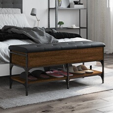 Vidaxl Marron Banc À Chaussures Chêne 102X42x45 Cm Bois D'ingénierie835201