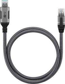 : Câble réseau USB-A vers RJ45 cat. 6 FTP - 5m