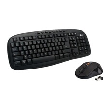 - Ensemble clavier et souris - 4 buttons, multimedia, optical - sans fil - 2.4 GHz - noir