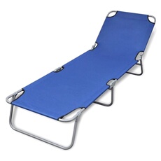 vidaXL - Chaise longue - Pliable - Gris - 189 cm