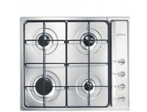 Smeg - Table de cuisson gaz - 4 foyers - 60 cm - Acier inoxydable