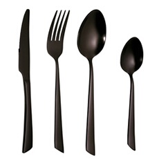 Ménagère 16 pièces delta black - Jean Dubost - Noir - Inox
